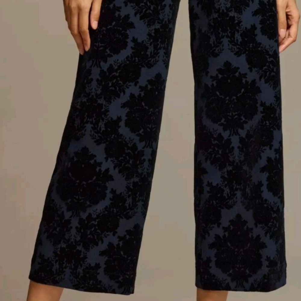 Anthropologie Maeve Colette Crop Flare Velvet Pant